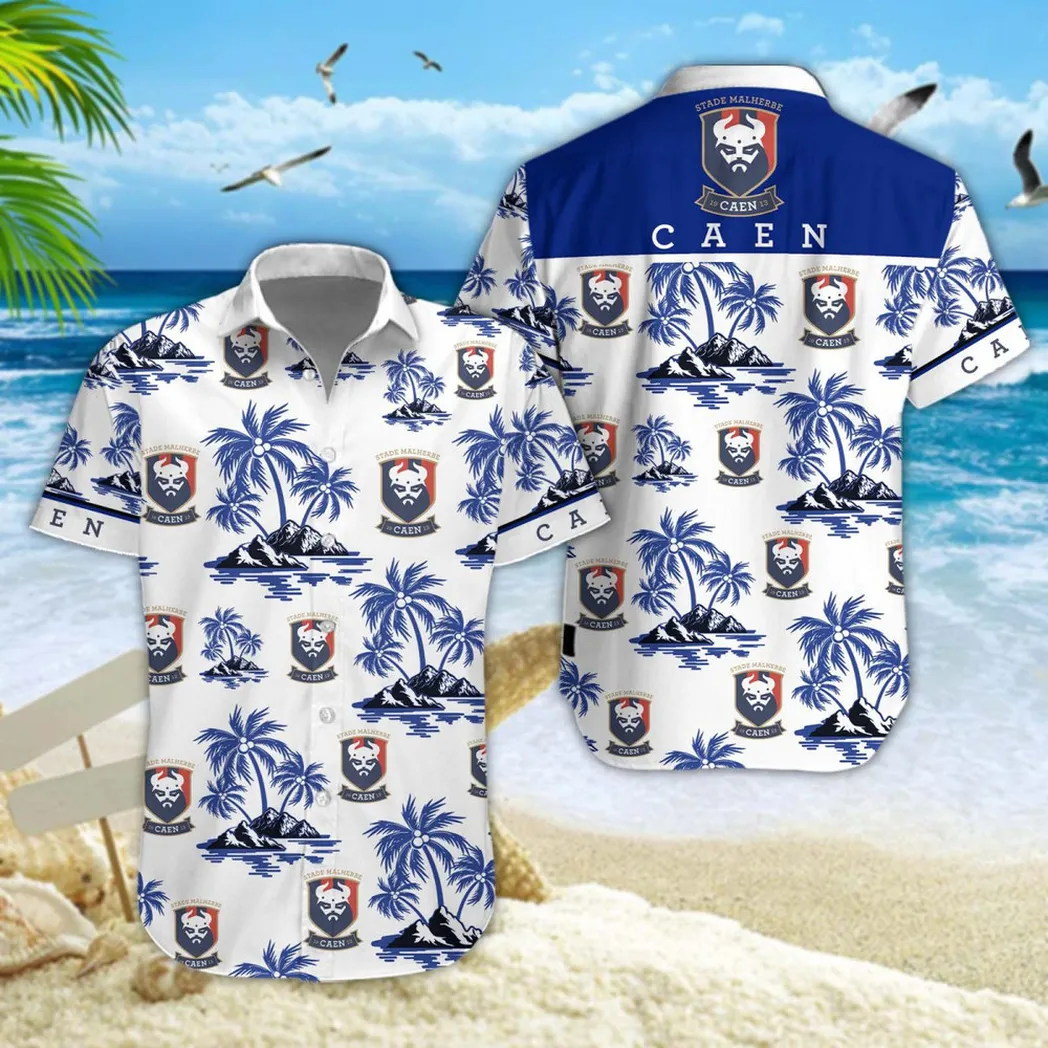 Stade Malherbe Caen Hawaiian Shirt Style Classic Oversized Hawaiian, Unisex Hawaiian Shirt Trending Summer