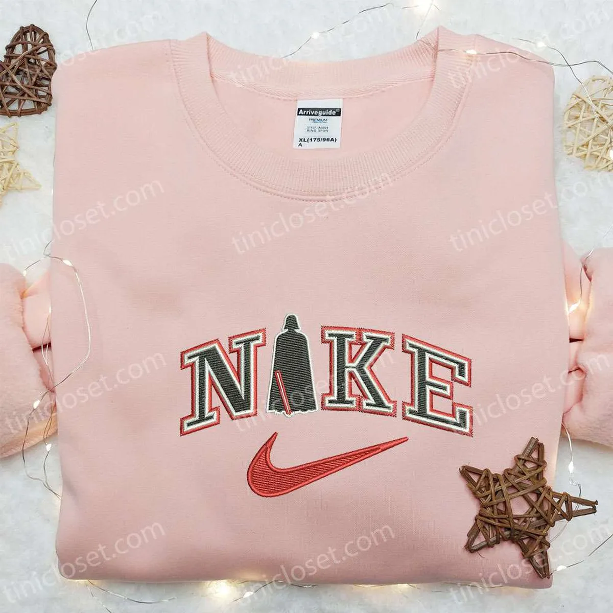 Star Wars x Nike Movie Embroidered Sweatshirt, Custom Embroidered Hoodie, Best Gift for Family