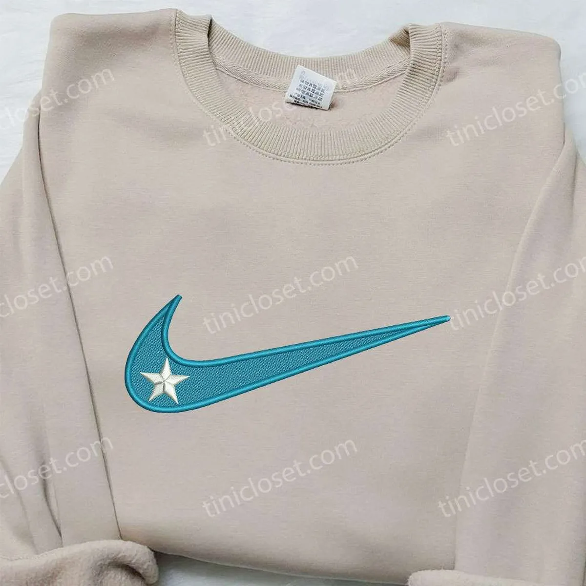 Star x Nike Embroidered Sweatshirt, Nike Inspired Embroidered Shirt, Best Birthday Gift Ideas