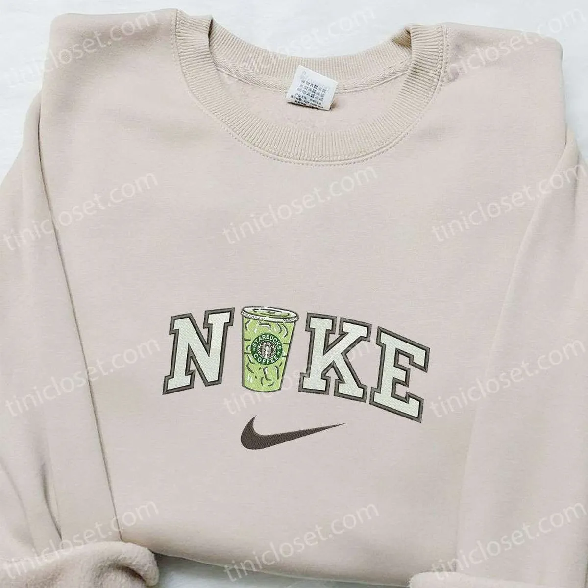 Starbucks Lime x Nike Embroidered Shirt, Favorite Food And Drink Embroidered Hoodie, Nike Inspired Embroidered Sweatshirt