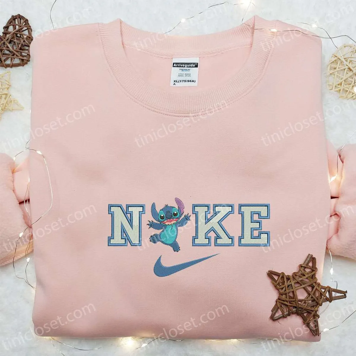 Stitch Happy x Nike Embroidered Sweatshirt, Lilo and Stitch Disney Embroidered Shirt, The Best Gift