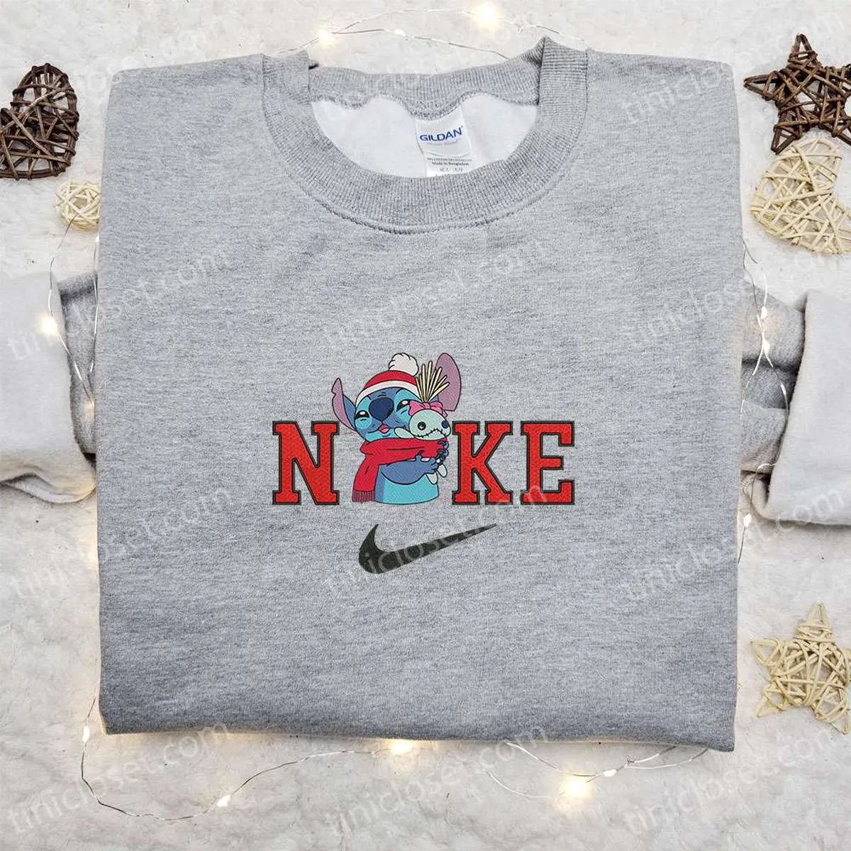 Stitch Hugs Crump Christmas x Nike Embroidered Sweatshirt, Movie Christmas Embroidered Shirt, Best Christmas Gift Ideas Stitch Hugs Crump Christmas x Nike Embroidered Sweatshirt, Movie Christmas Embroidered Shirt, Best Christmas Gift Ideas