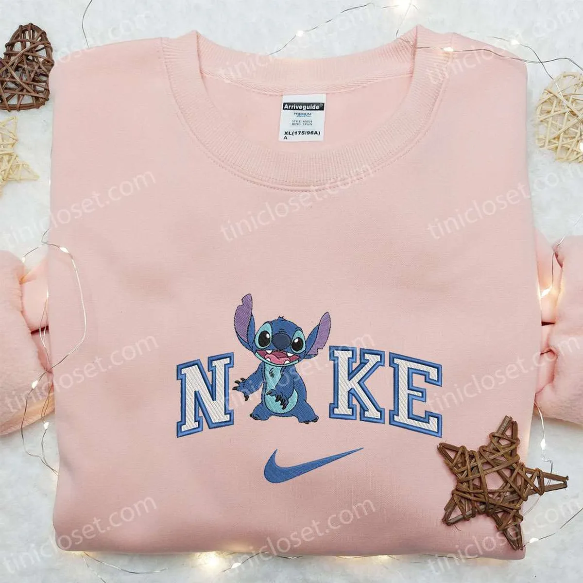 Stitch Laughing x Nike Embroidered Sweatshirt, Lilo and Stitch Disney Embroidered Shirt, The Best Gift