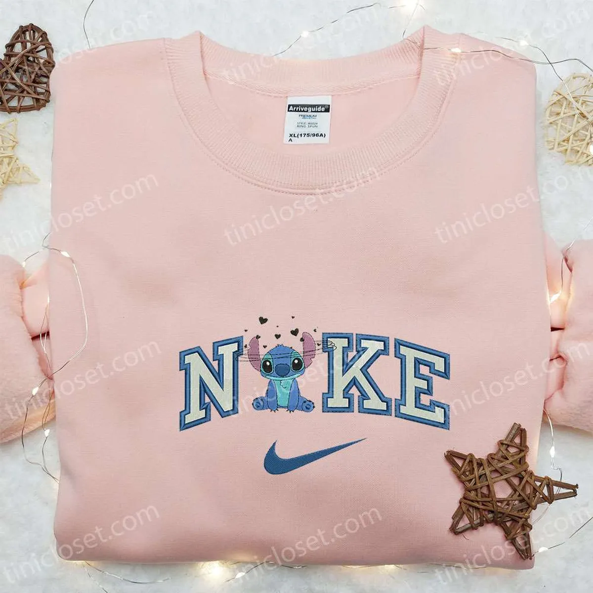 Stitch Love Confuse x Nike Embroidered Sweatshirt, Lilo and Stitch Disney Embroidered Shirt, The Best Valentine Gift