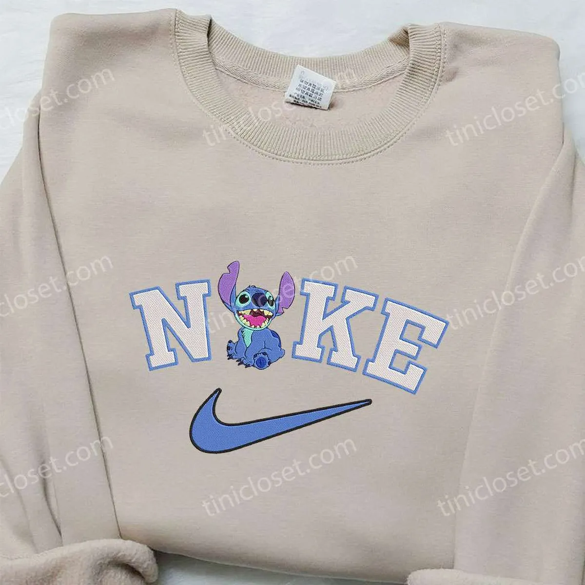 Stitch x Nike Embroidered Hoodie, Nike Inspired Embroidered Shirt, Best Birthday Gift Ideas