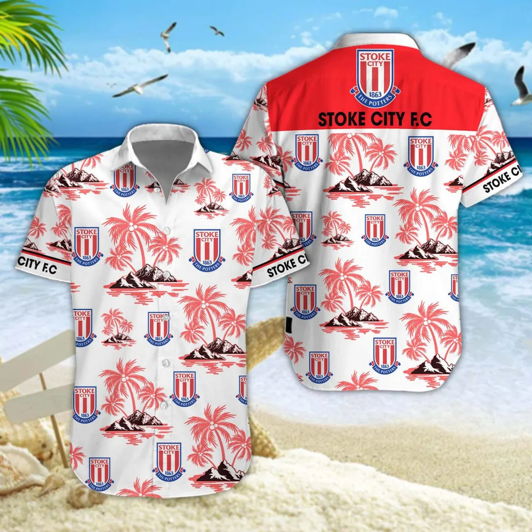 Stoke City Hawaiian Shirt Style Classic Oversized Hawaiian