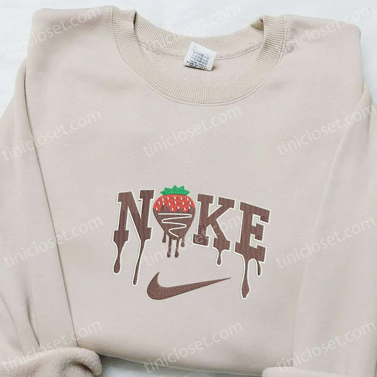 Strawberry Chocolate x Nike Embroidered Shirt, Favorite Foods And Drinks Embroidered Hoodie, Best Gifts For Family