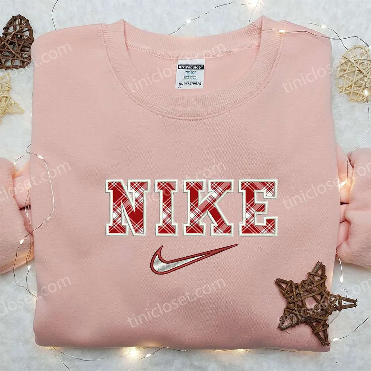 Stright Applique x Nike Embroidered Sweatshirt, Nike Inspired Embroidered Shirt, Best Birthday Gift for Family