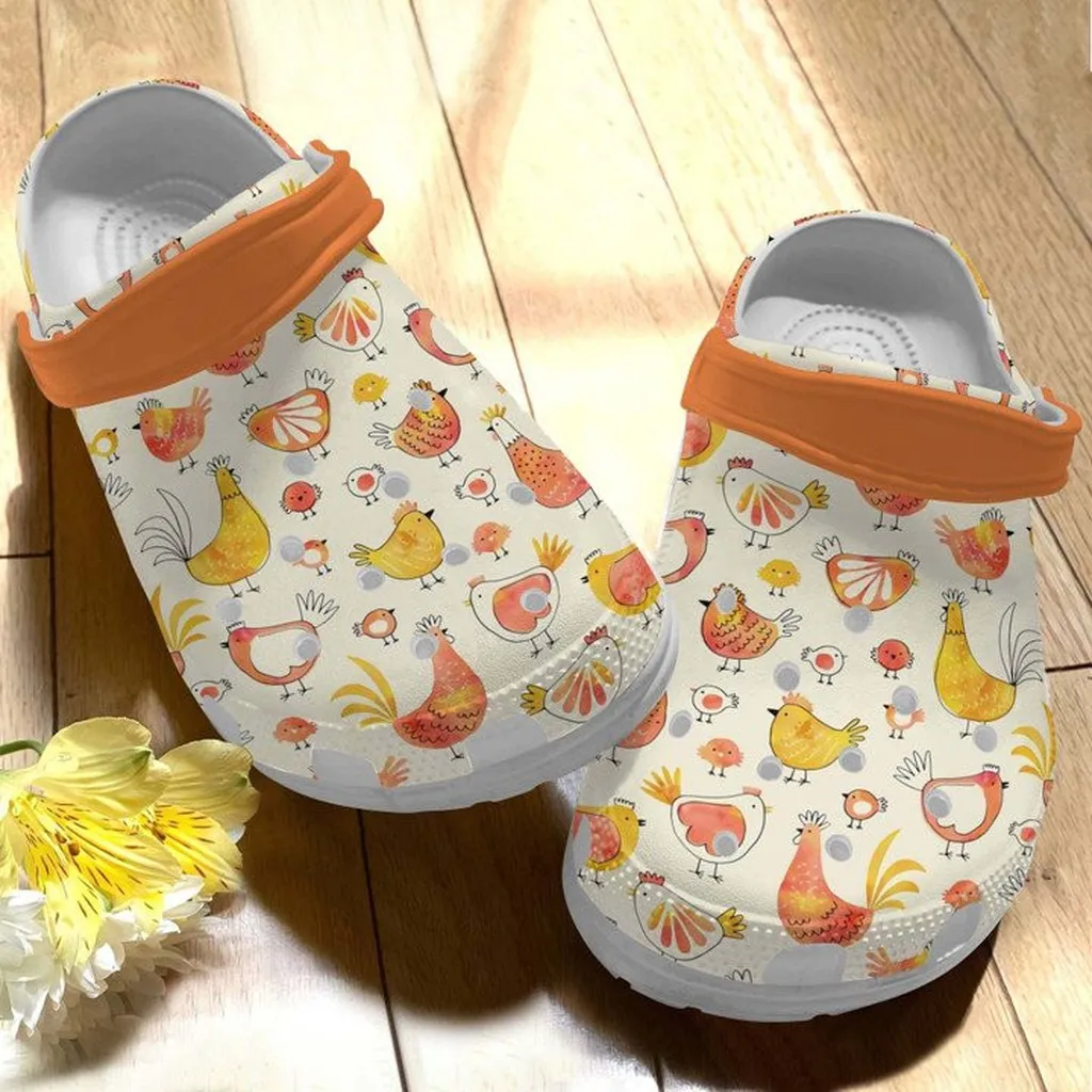 Strong Rooster Chickens Crocs Classic Clogs