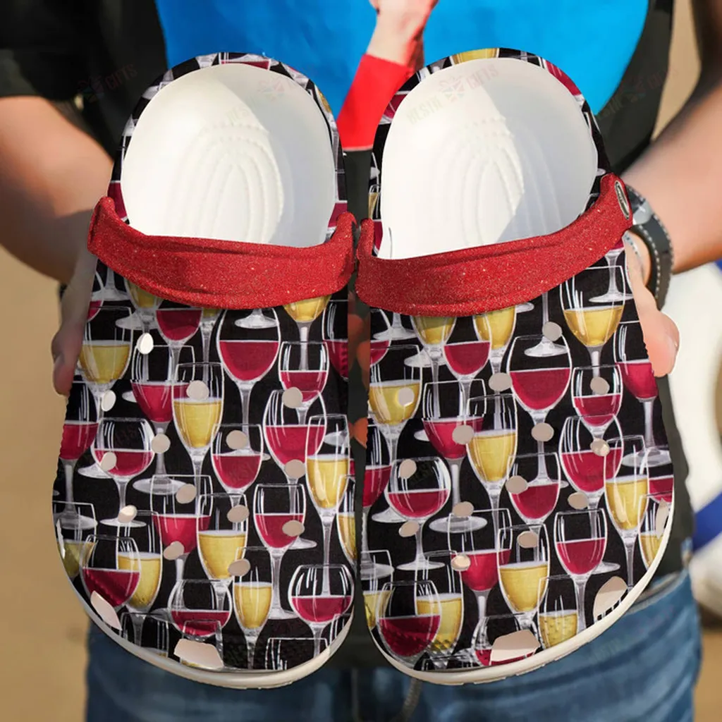 Stunning Wine Fabric Crocs Classic Clogs