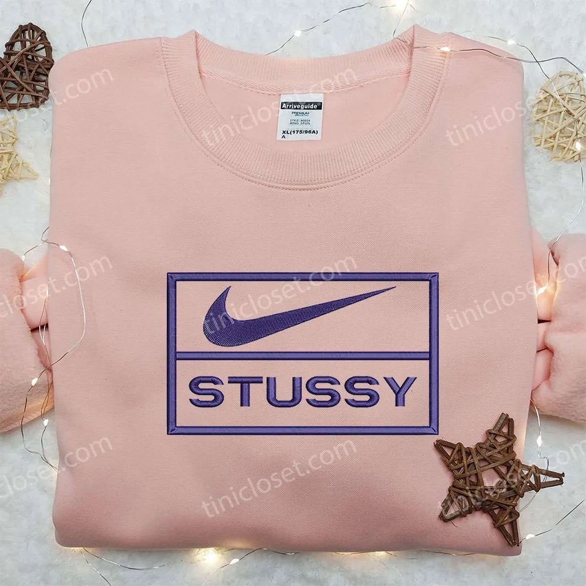 Stussy x Nike Embroidered Hoodie, Nike Inspired Embroidered Shirt, Best Gist for Family