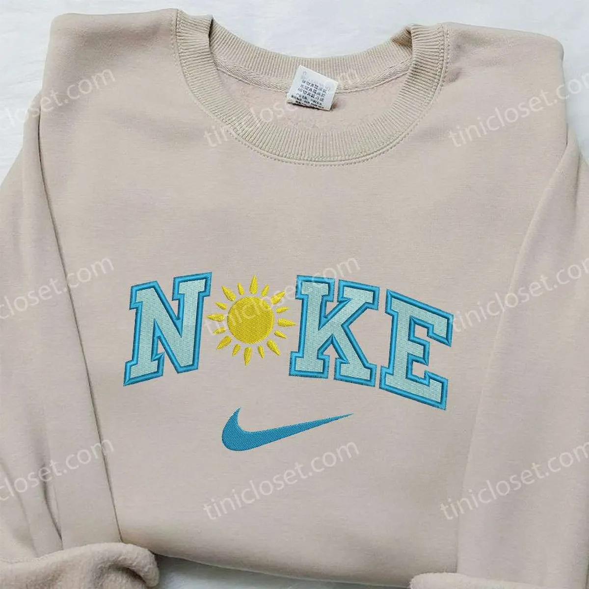 Sun Flower x Nike Embroidered Sweatshirt, Nike Inspired Embroidered Shirt, Best Birthday Gift for Family