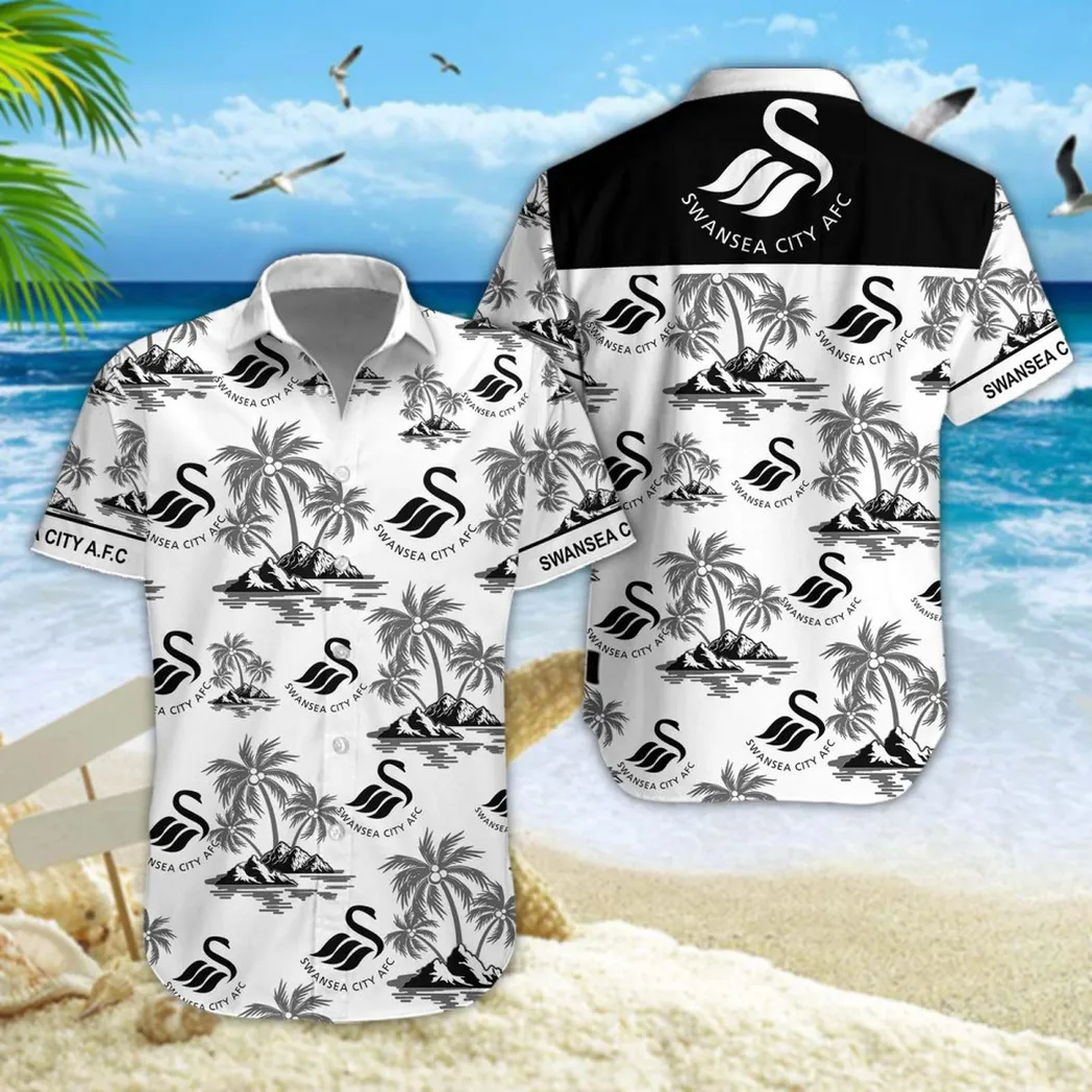 Swansea City Hawaiian Shirt Style Classic Oversized Hawaiian