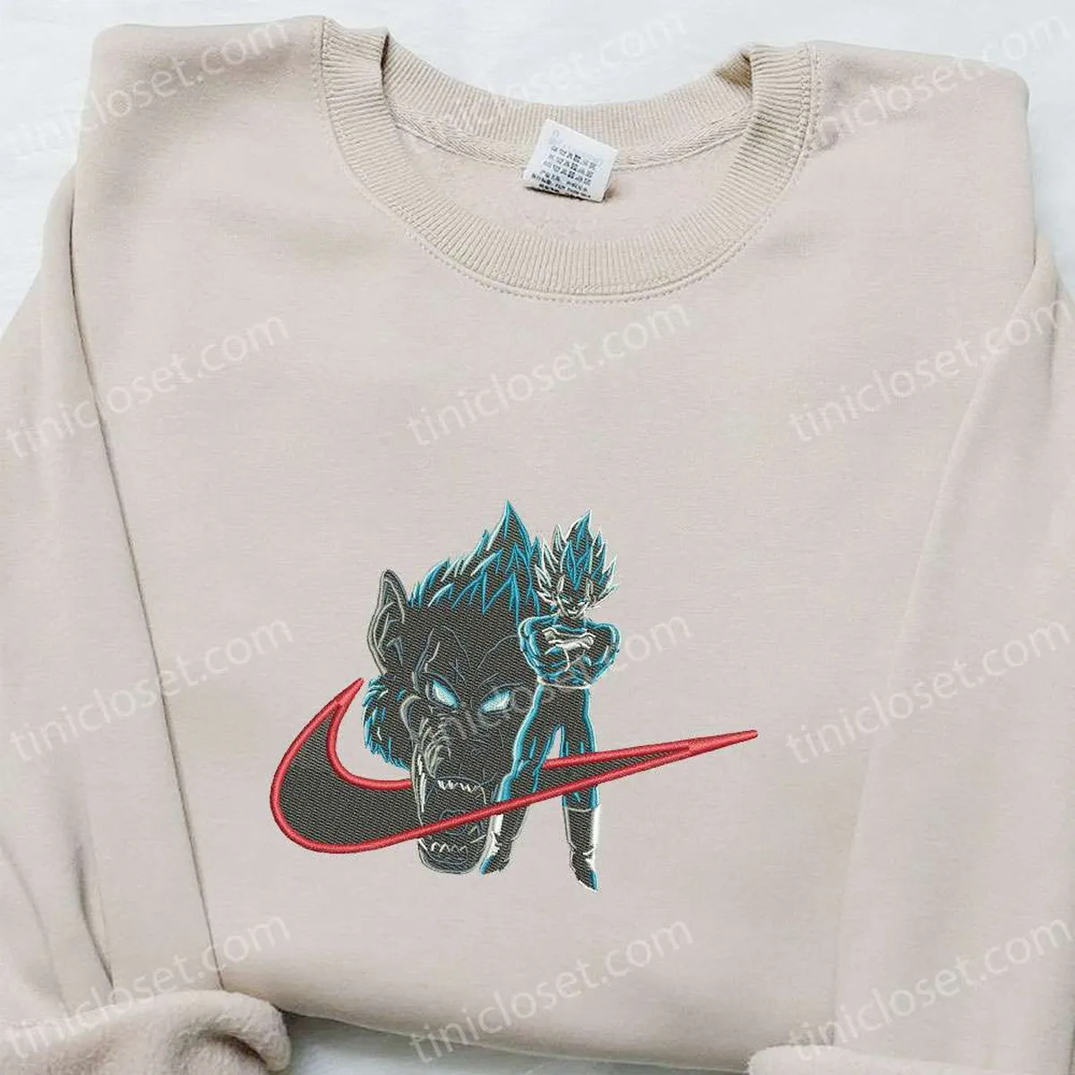 Swoosh Anime x Vegeta and King Kong Embroidered Hoodie, Cool Anime Clothing, Best Gift Ideas for Family