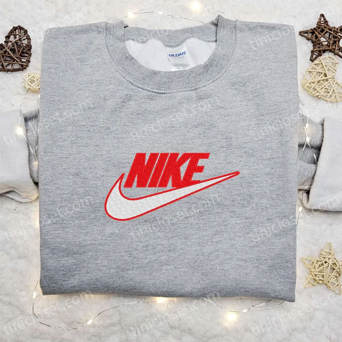 Swoosh Nike Embroidered Shirt, Nike Inspired Embroidered Sweatshirt, Custom Embroidered Hoodie