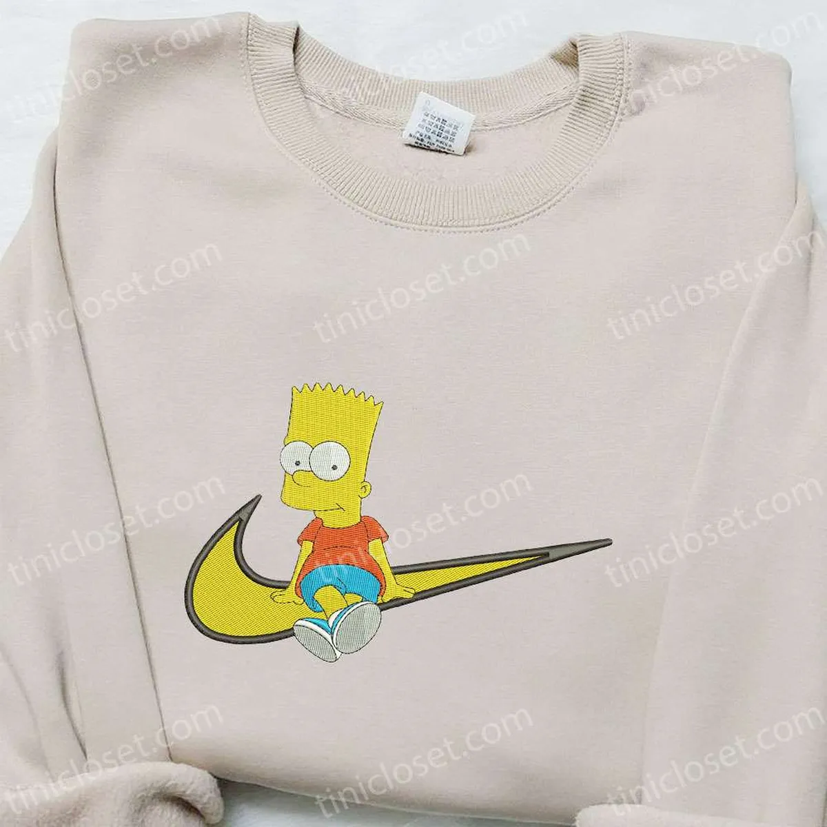 Swoosh x Bart Simpson Cartoon Embroidered Hoodie, Cartoon Clothing, Best Gift Ideas for Family