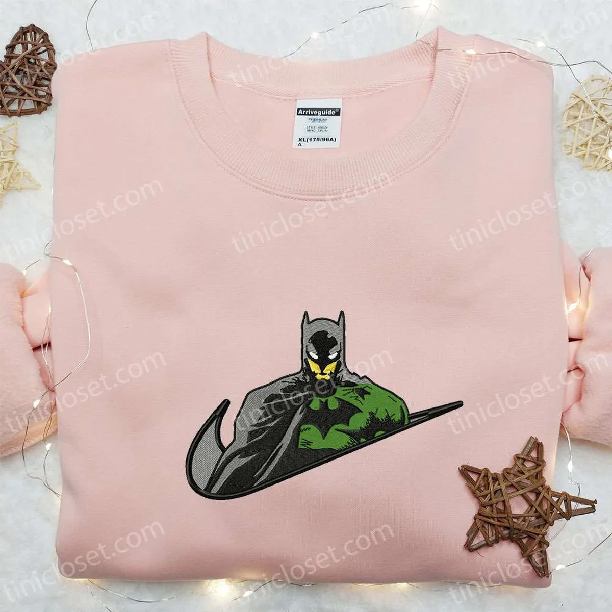 Swoosh x Batman Embroidered Sweatshirt, Marvel and DC Comics Embroidered Shirt, The Best Gift