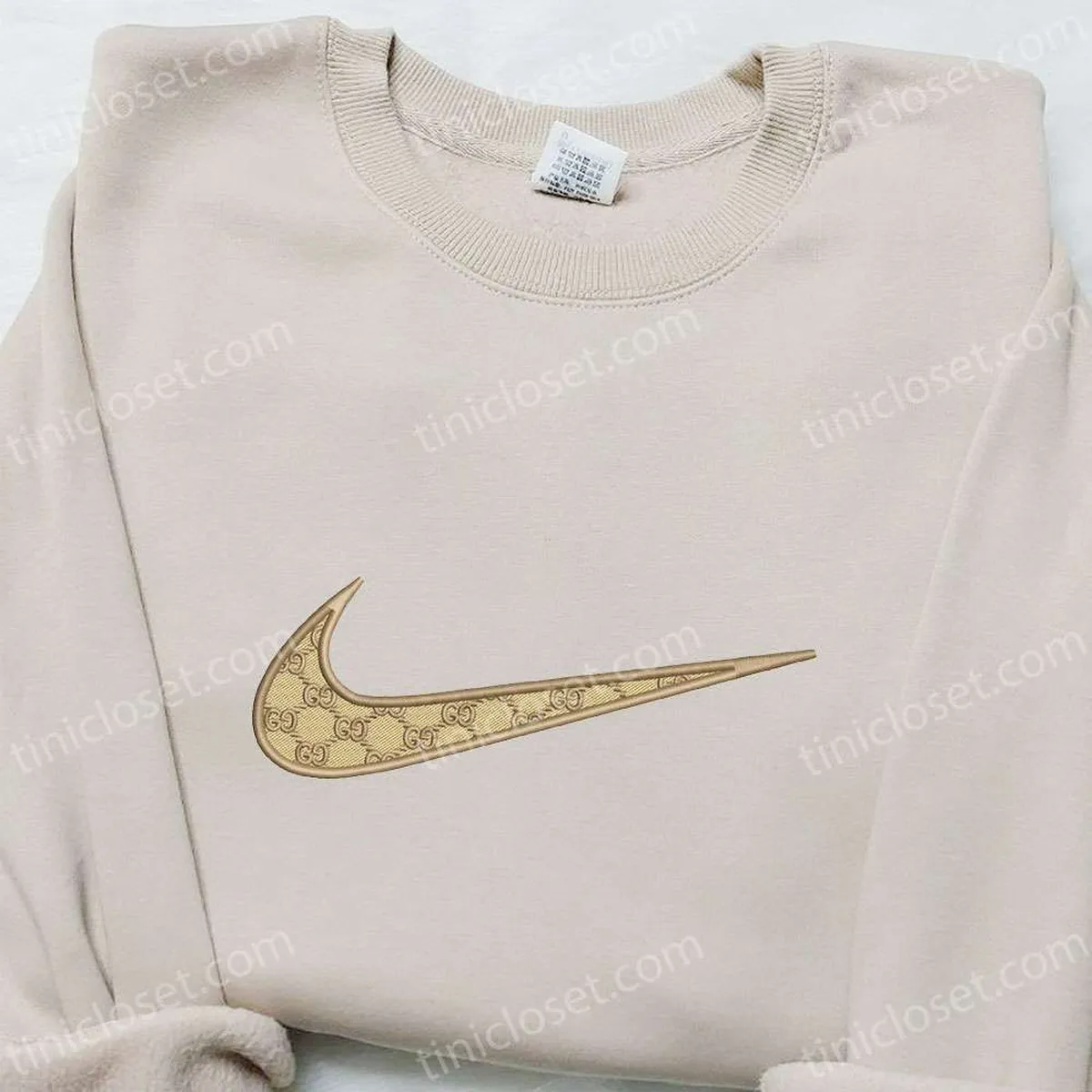 Swoosh x Gucci Embroidered Hoodie, Nike Inspired Embroidered Hoodie, Best Gift for Family