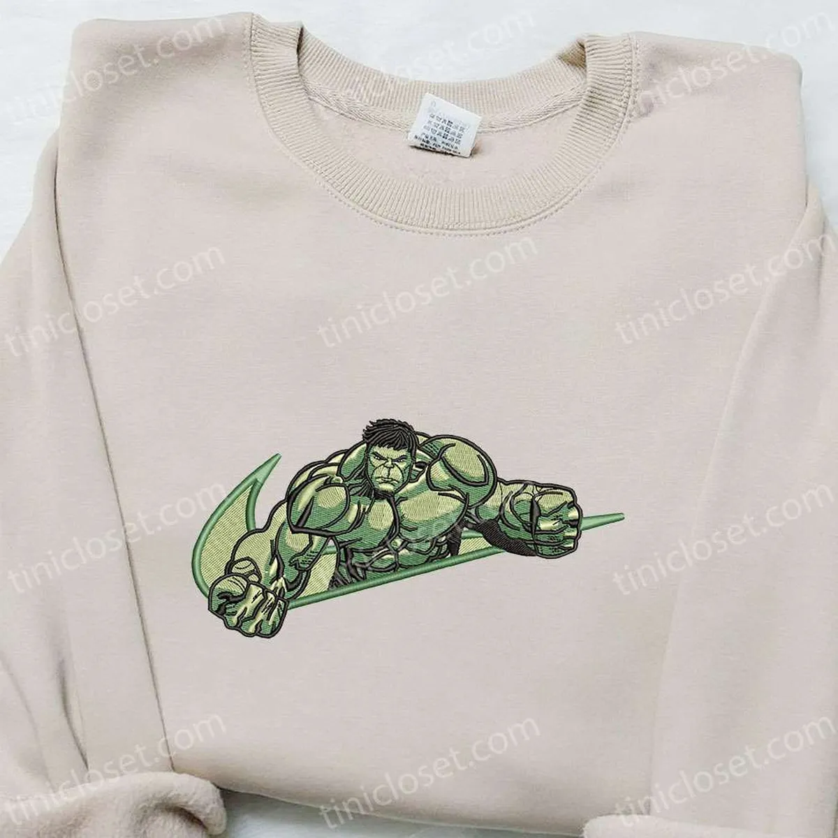 Swoosh x Hulk Movie Embroidered Sweatshirt, Nike Inspired Embroidered Shirt, Best Birthday Gift Ideas