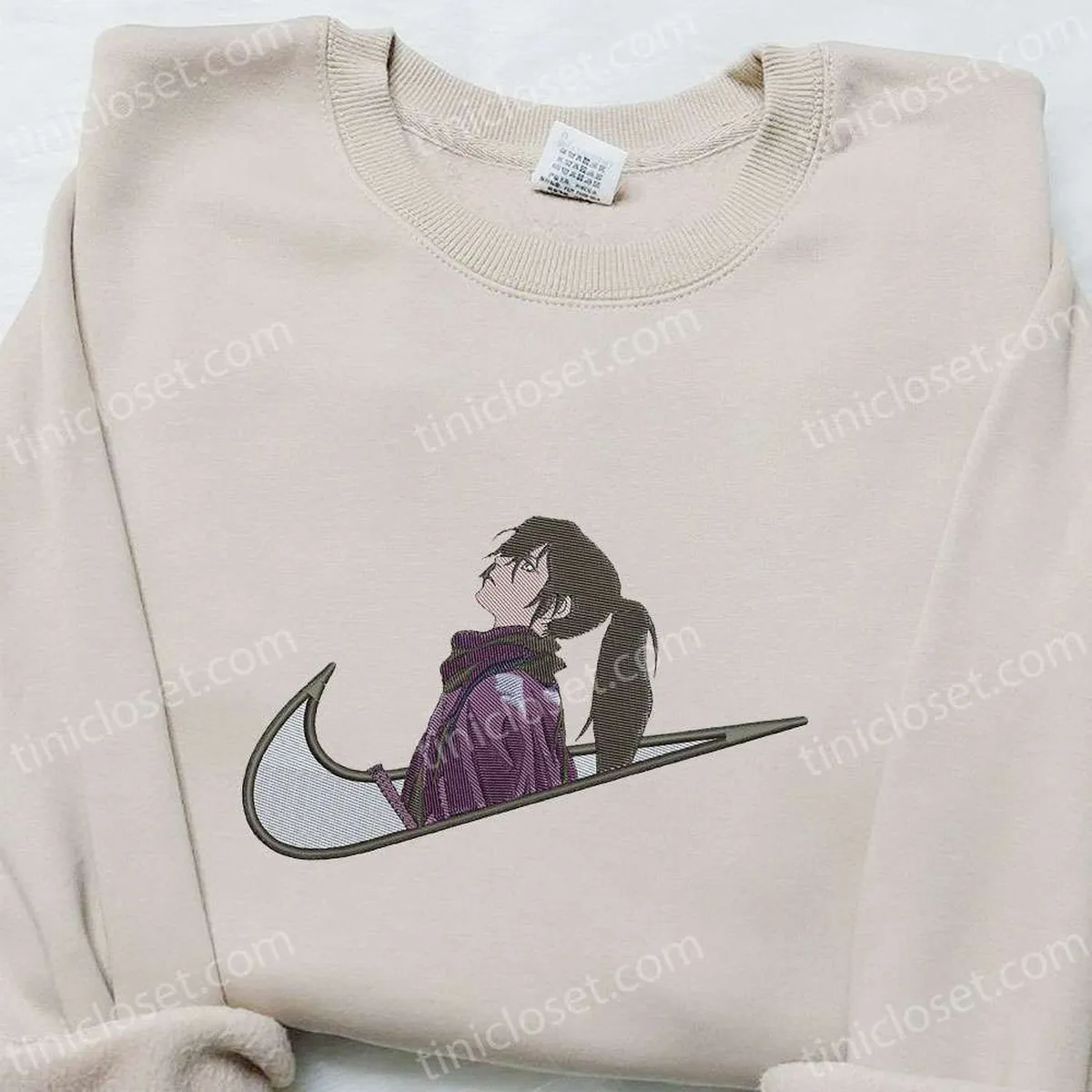 Swoosh x Hyakkimaru Anime Embroidered Hoodie, Hyakkimaru Embroidered Shirt, Nike Inspired Embroidered Shirt