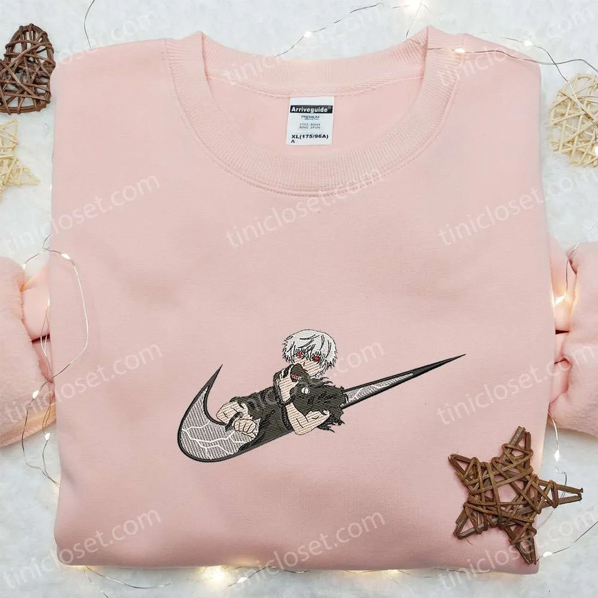 Swoosh x Ken Kaneki Embroidered Hoodie, Cool Anime Clothing, Best Gift Ideas for Family