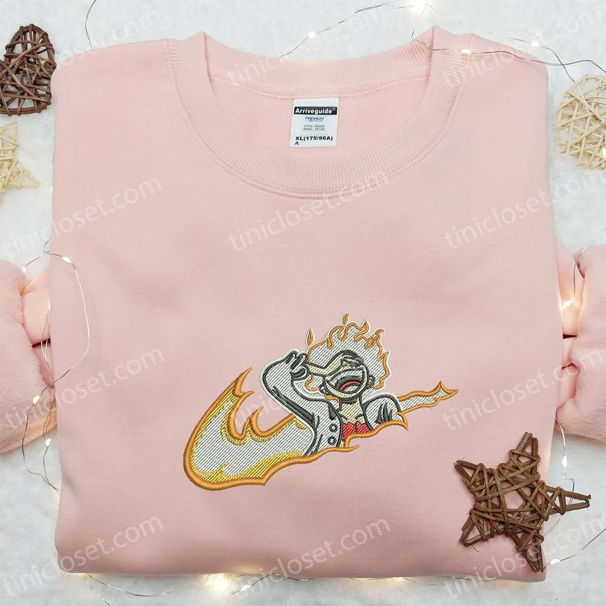 Swoosh x Luffy Gear 5 Laughing Embroidered Sweatshirt, One Piece Anime Embroidered Shirt, Best Gift Ideas For All Occasions