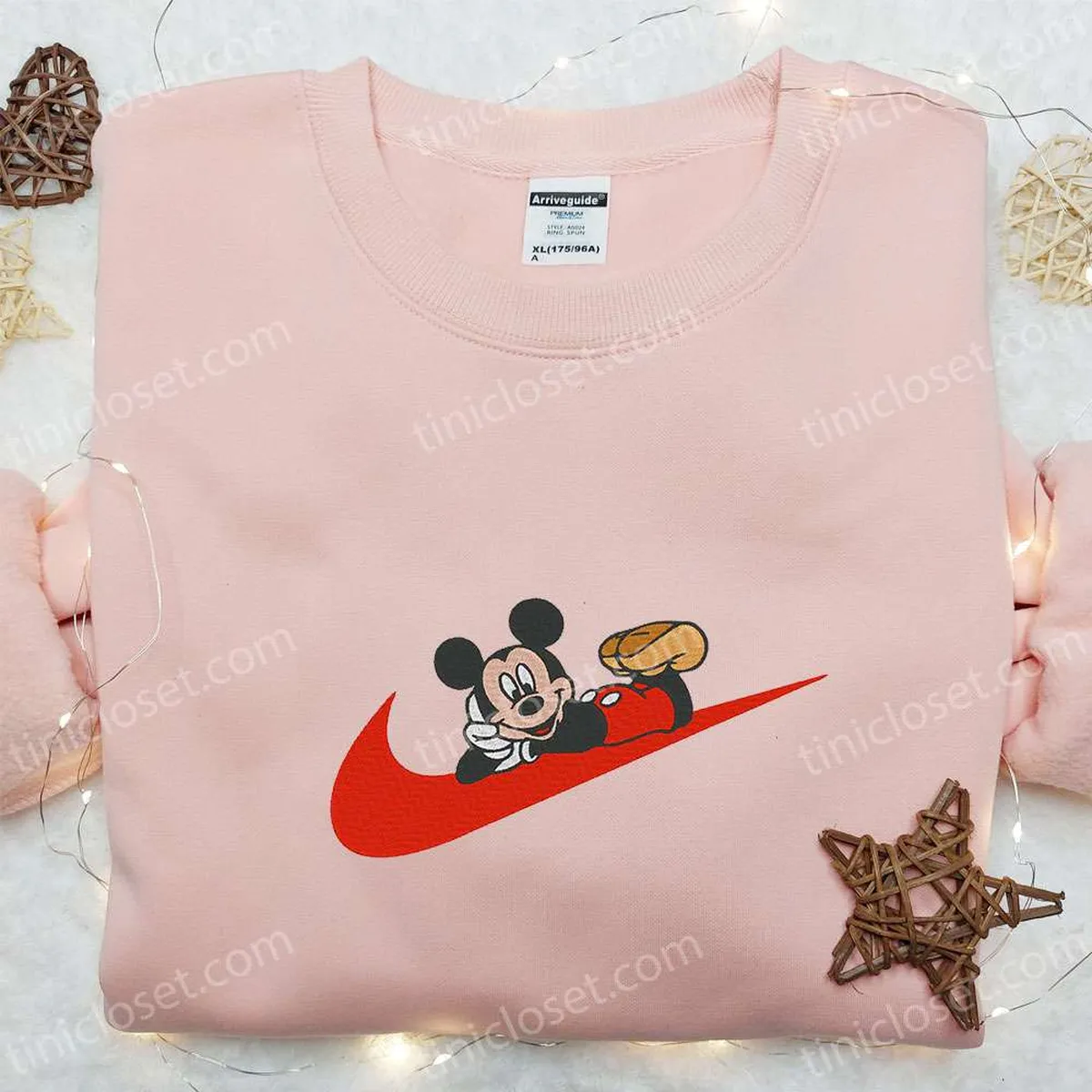 Swoosh x Mickey Mouse Embroidered Sweatshirt, Disney Embroidered Shirt, Best Gift Ideas