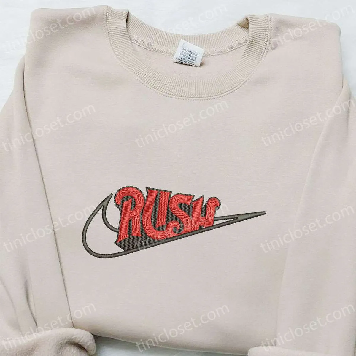 Swoosh x Rush Embroidered Hoodie, Nike Inspired Embroidered Shirt, Best Gift Ideas for Family