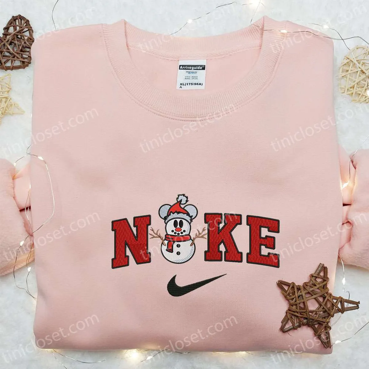 Swoosh x Snowman Xmas Embroidered Sweatshirt, Christmas Embroidered Shirt, Best Gift Ideas For All Occasions