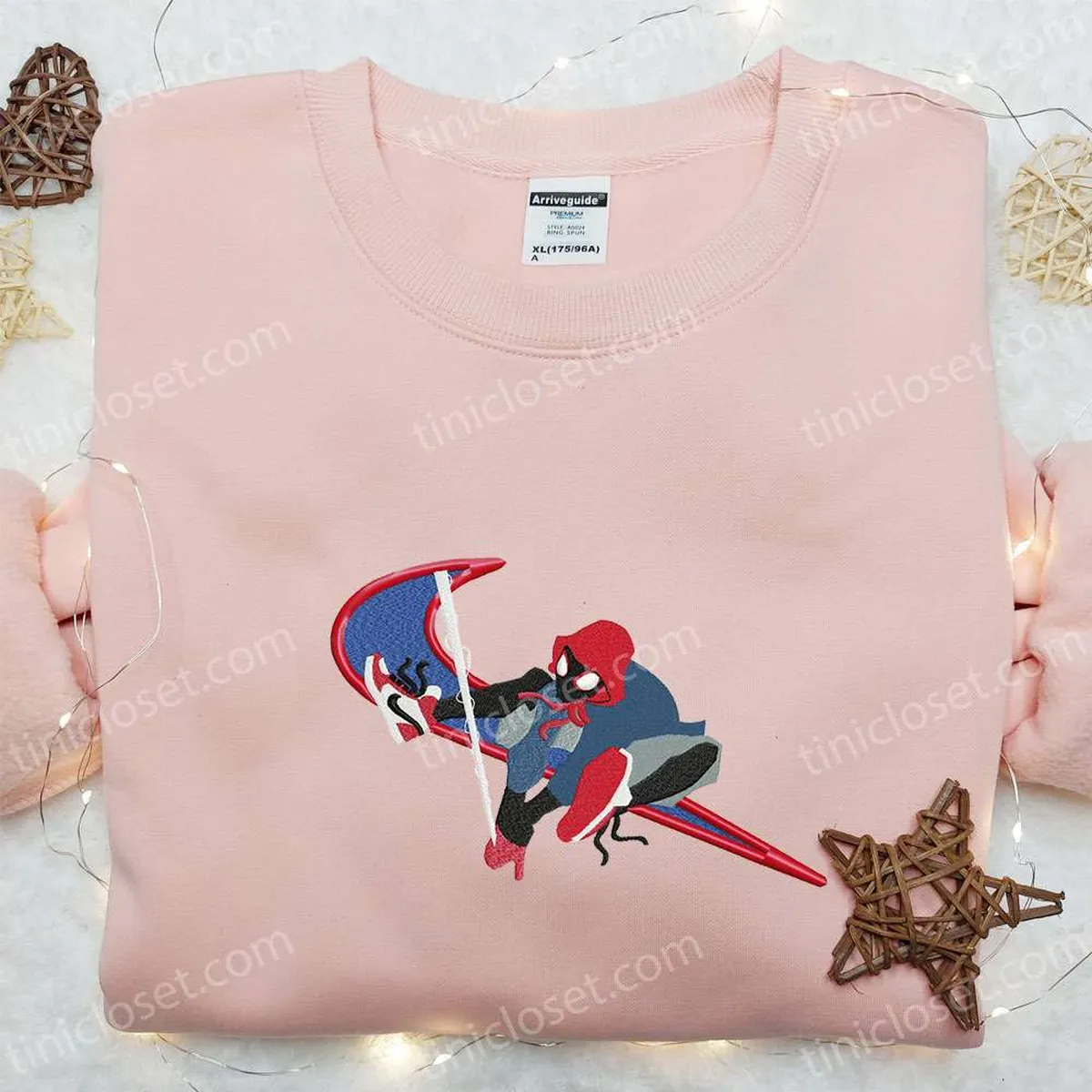 Swoosh x Spider-man Embroidered Sweatshirt, Marvel and DC Comics Embroidered Shirt, The Best Gift