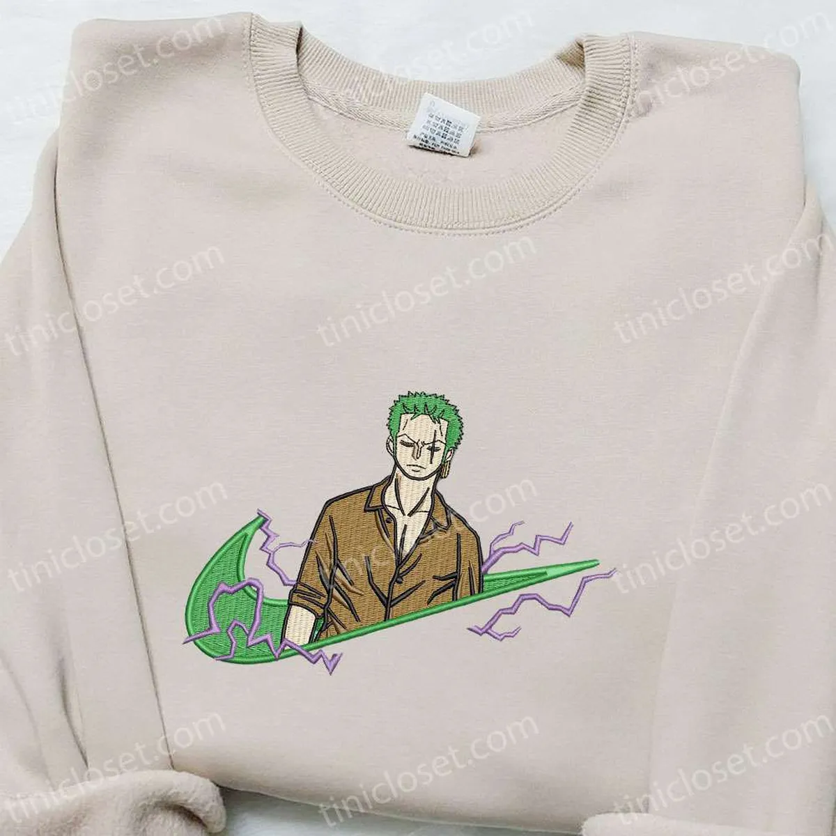 Swoosh x Zoro One Piece Anime Embroidered Hoodie, Cool Anime Clothing, Best Gift Ideas for Family