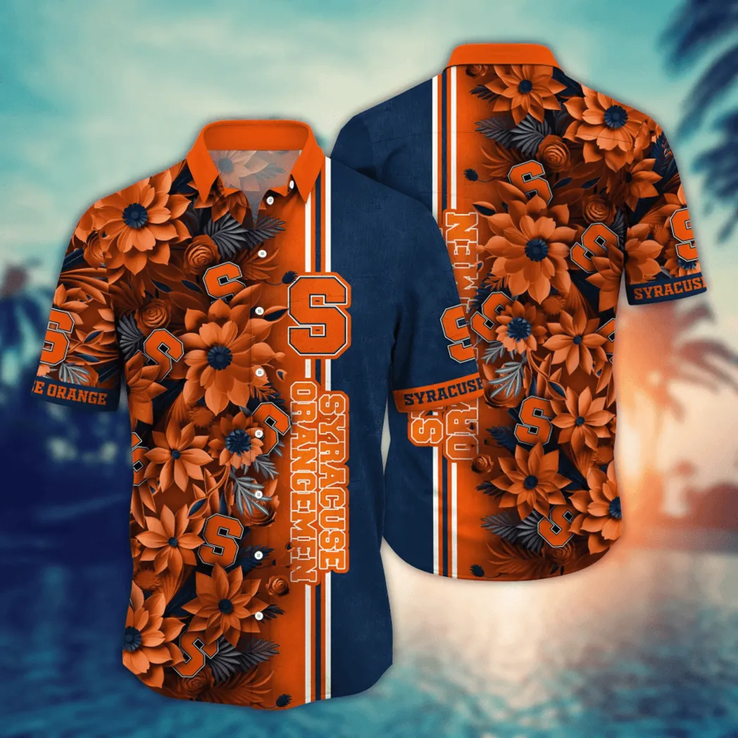 Syracuse Orange NCAA Flower Aloha Hawaiian Shirt, Custom Summer Football Shirts VPHWA2451153281