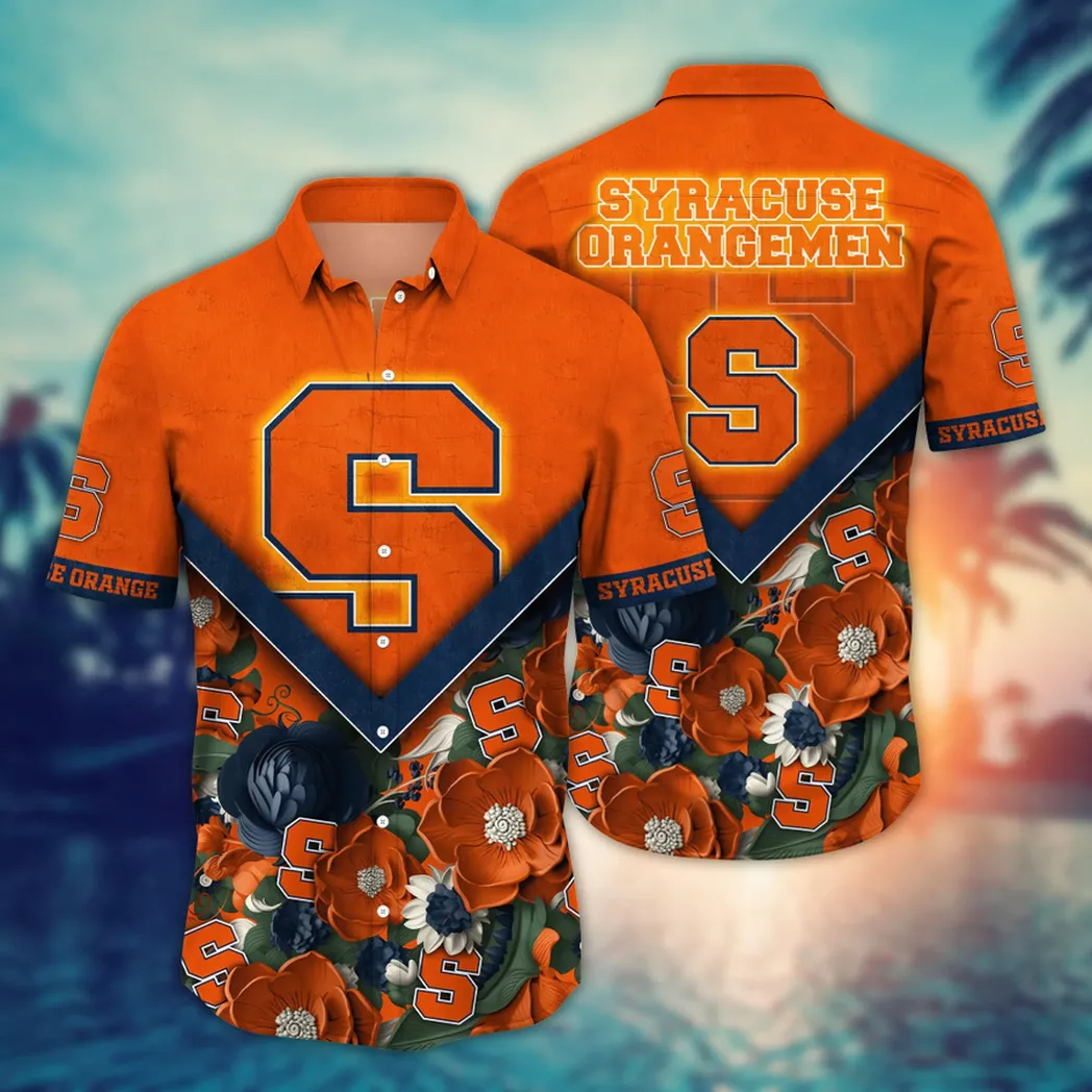 Syracuse Orange NCAA Flower Aloha Hawaiian Shirt, Custom Summer Football Shirts VPHWA2451153707