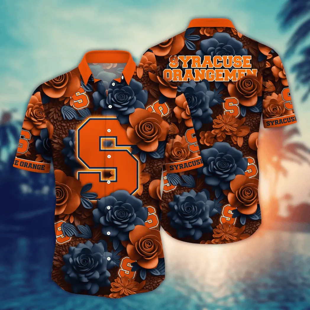 Syracuse Orange NCAA Flower Aloha Hawaiian Shirt, Summer Football Shirts VPHWA2451153872