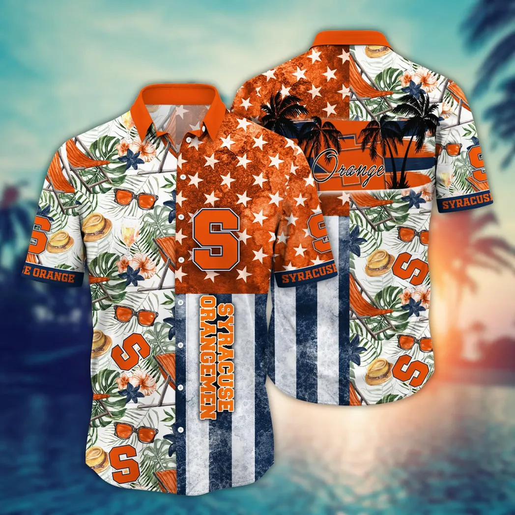 Syracuse Orange NCAA Flower Aloha Hawaiian Shirt, Summer Football Shirts VPHWA2451154179