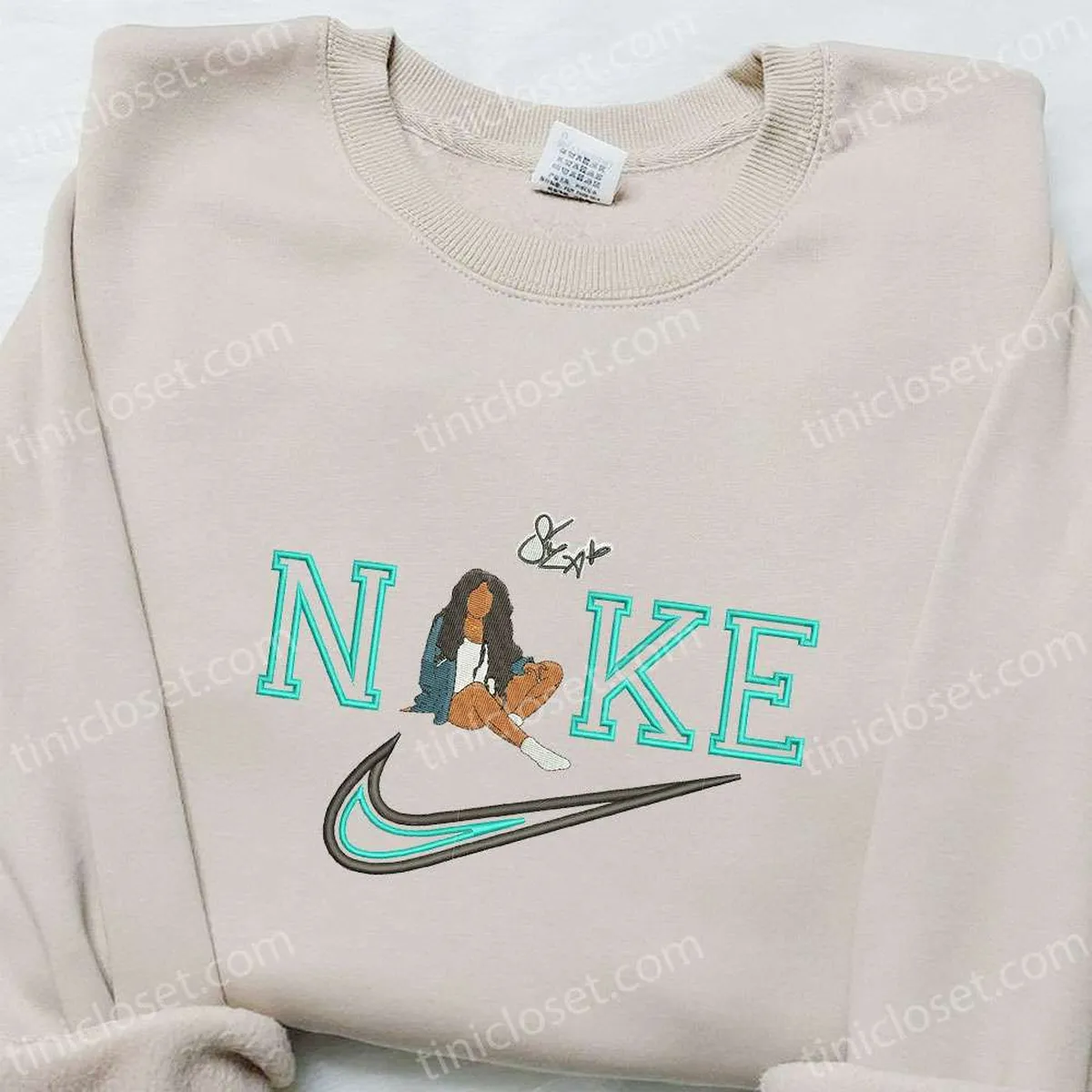 SZA x Nike Celebrity Embroidered Shirt, Custom Nike Embroidered T-shirt, Best Gift for Family