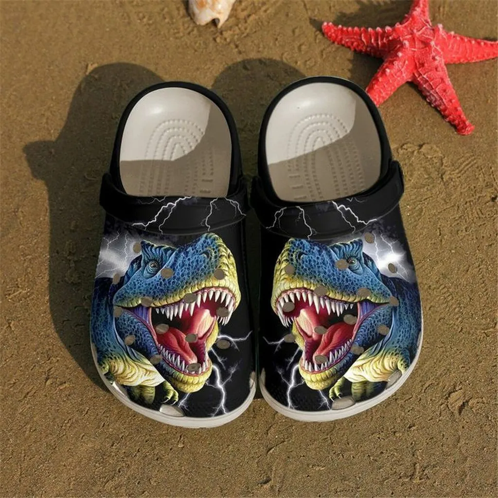 T-Rex Angry 102 Gift For Lover Rubber Crocs Clog