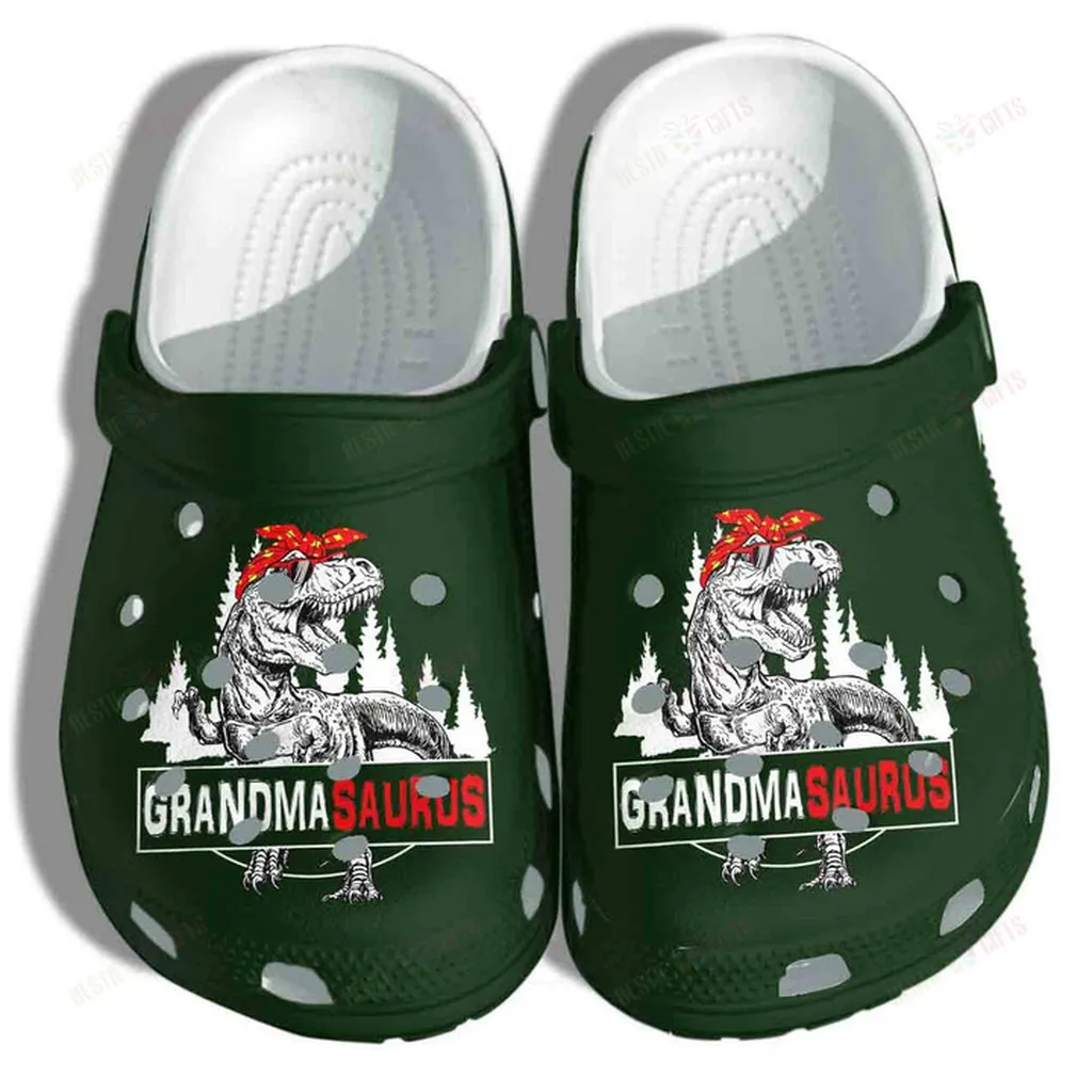 T-Rex Dinosaur Grandma Saurus Crocs, Personalized Crocs Classic Clogs