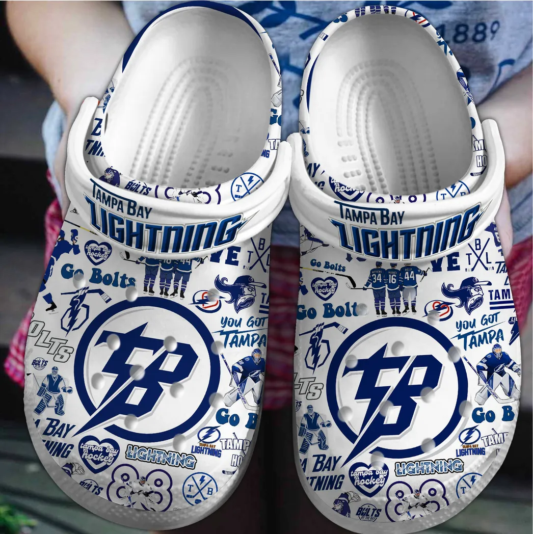 Tampa Bay Lightning NHL Sport Crocs Clogs