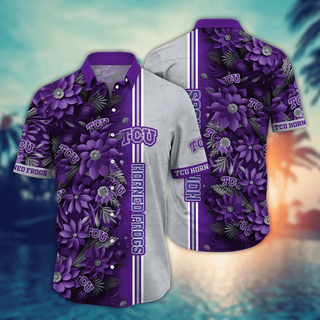 TCU Horned Frogs NCAA Flower Aloha Hawaiian Shirt, Custom Summer Football Shirts VPHWA2451153213