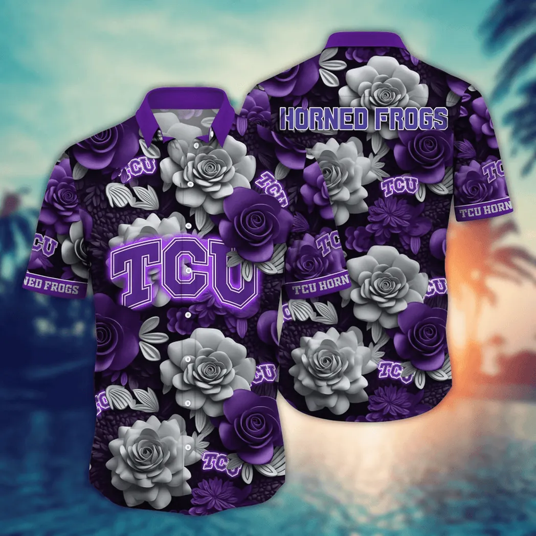 TCU Horned Frogs NCAA Flower Aloha Hawaiian Shirt, Summer Football Shirts VPHWA2451153876