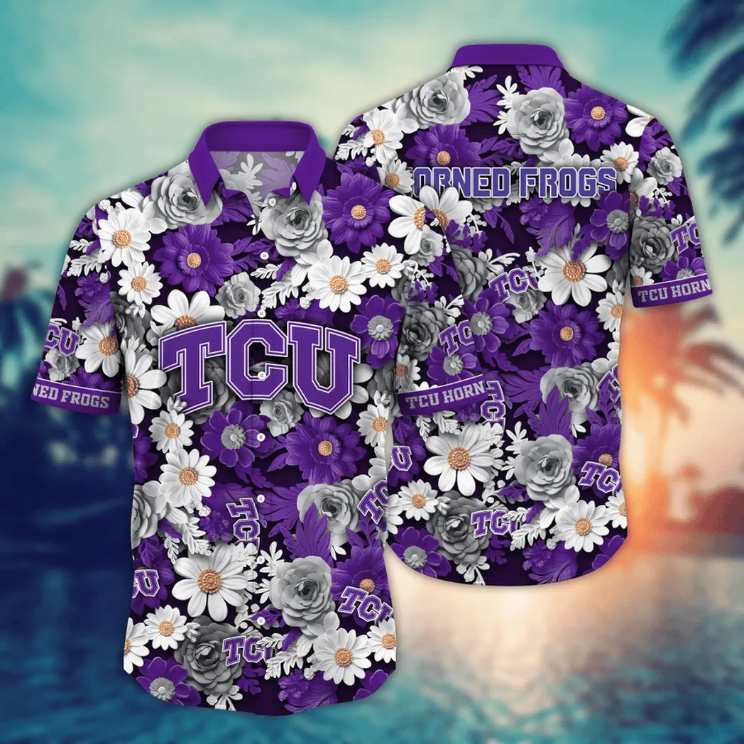 TCU Horned Frogs NCAA Flower Aloha Hawaiian Shirt, Summer Football Shirts VPHWA2451153897