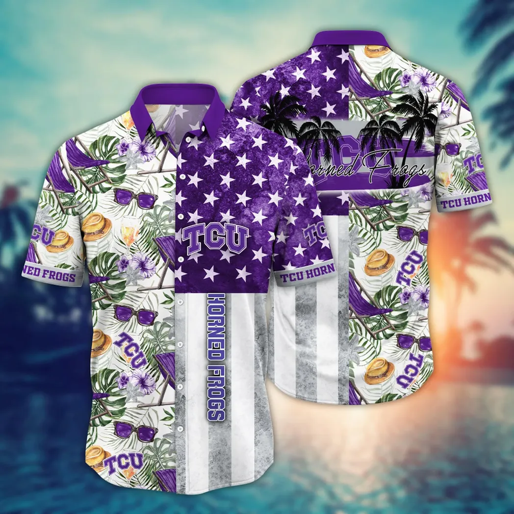 TCU Horned Frogs NCAA Flower Aloha Hawaiian Shirt, Summer Football Shirts VPHWA2451154191