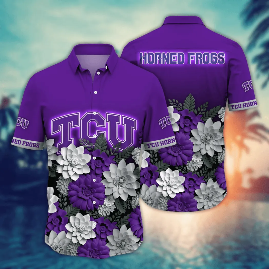 TCU Horned Frogs NCAA Flower Aloha Hawaiian Shirt, Summer Football Shirts VPHWA2451155080