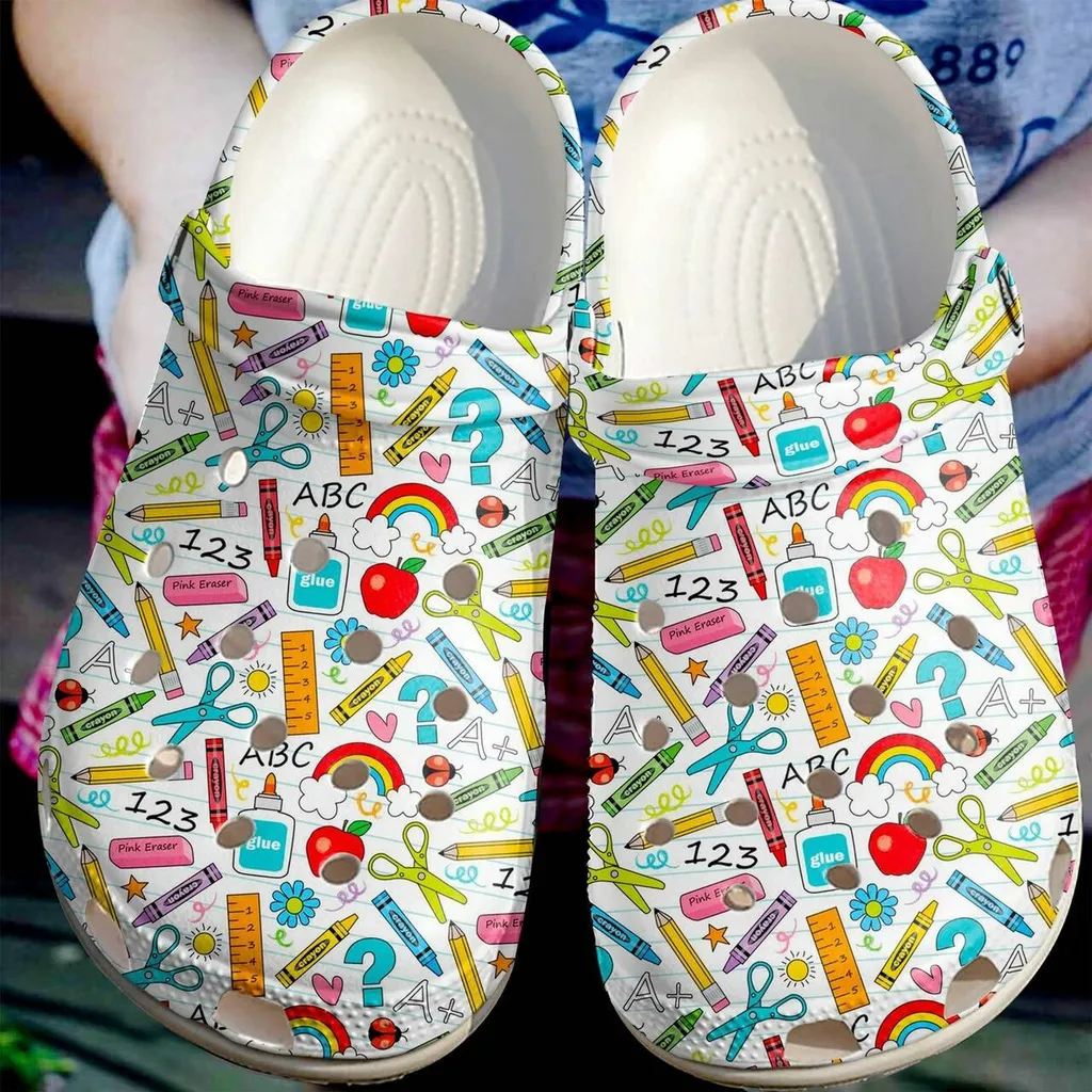 Teacher Learning Tools Pattern Crocs Crocband Clog