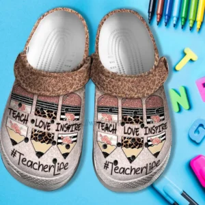 Teacher Life Love Inspire Crocs