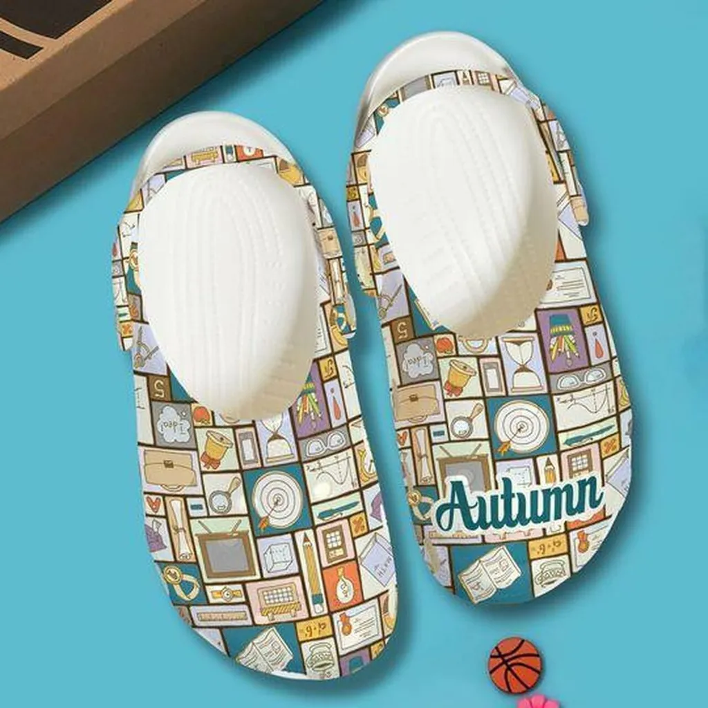 Teaching School Map Personalized Gift For Lover Rubber Crocs Clog