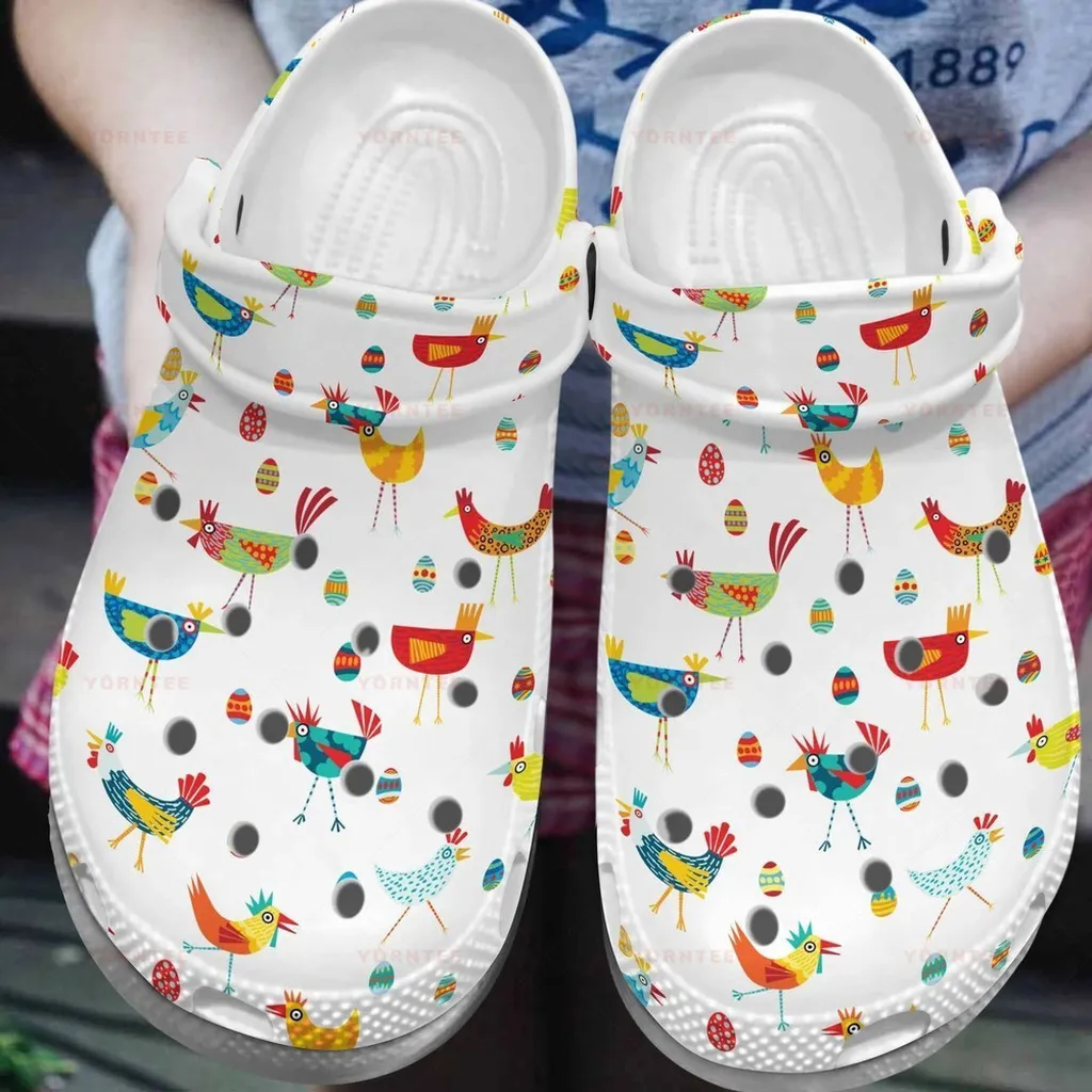 Team Chicken Colorful Gift For Lover Rubber Crocs Clog