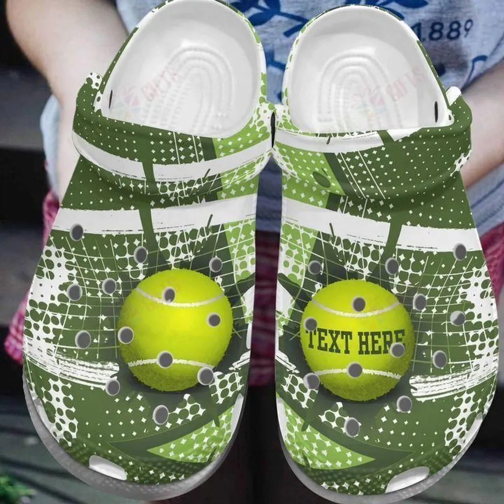 Tennis Personalized White Sole Tennis Lover Crocs, Personalized Crocs Classic Clogs