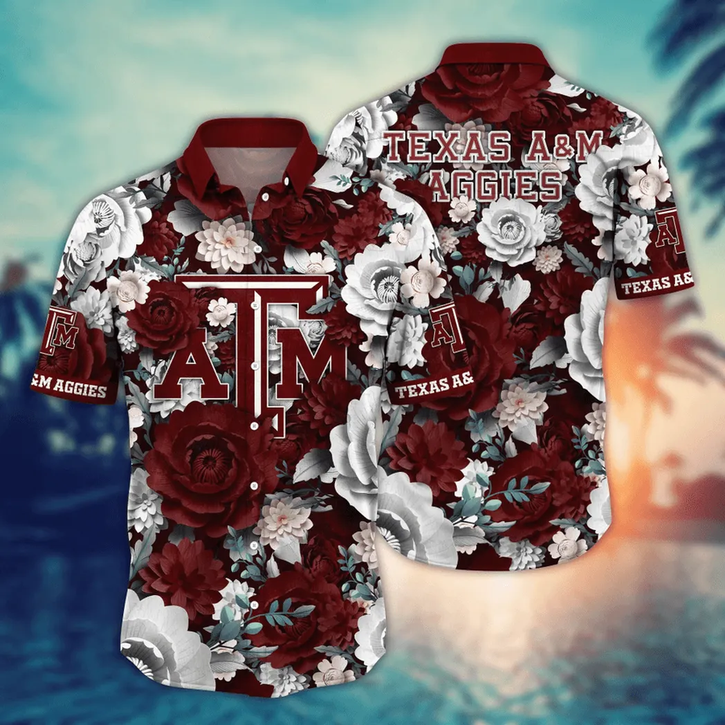 Texas A&M Aggies NCAA Flower Aloha Hawaiian Shirt, Custom Summer Football Shirts VPHWA2451153768